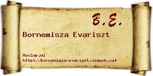 Bornemisza Evariszt névjegykártya
